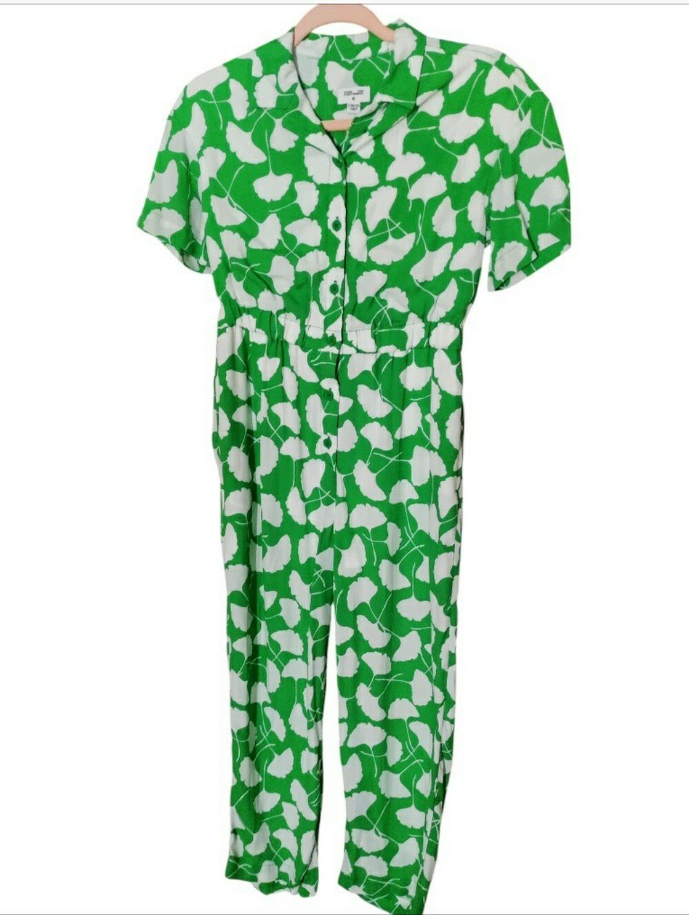 Diane Von Furstenberg X Target Jumpsuit Botanical Knit Short Sleeve Kelly Green
